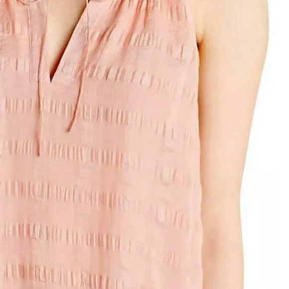 Anthropologie NWT HD in Paris Pink Shadow Pane Silk Tank - Picture 2 of 6